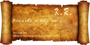 Koczián Róza névjegykártya