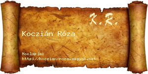 Koczián Róza névjegykártya